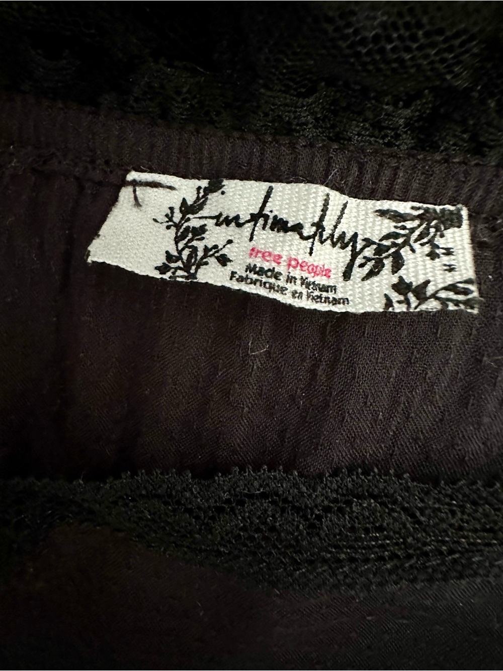 Free People intimately Sunday Candy Mini Slip Black Lace Chemise sz M NEVER WOR - Picture 4 of 7